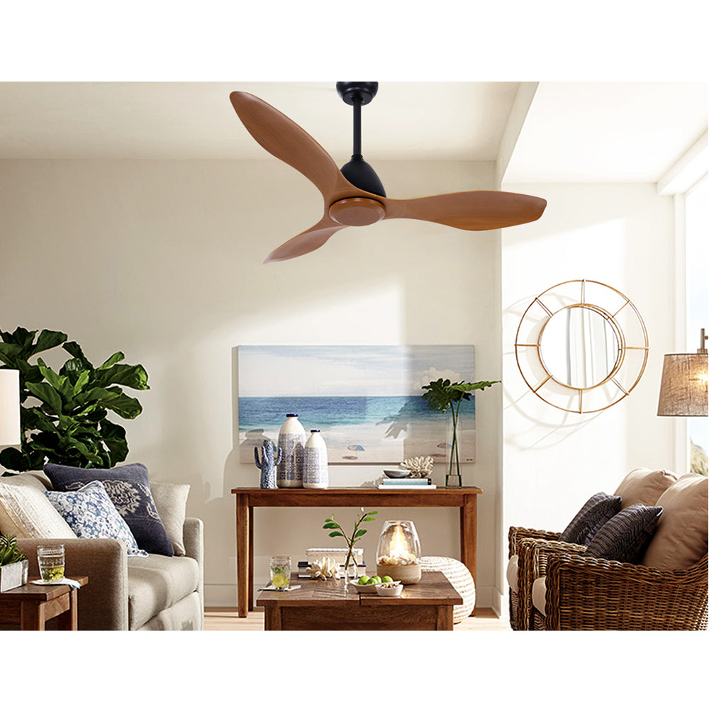 48 DC Motor Ceiling Fan with Remote 8H Timer Reverse Mode 5 Speeds Natural