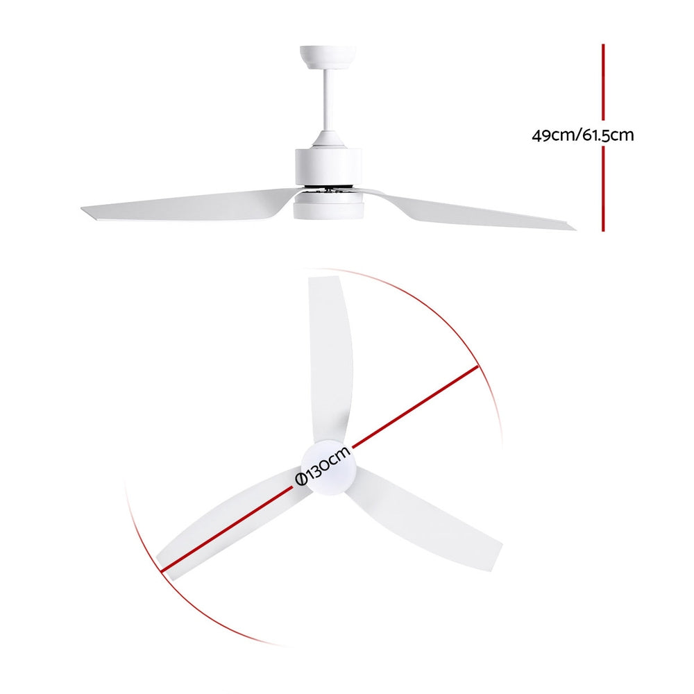 52 DC Motor Ceiling Fan with LED Light with Remote 8H Timer Reverse Mode 5 Speeds
