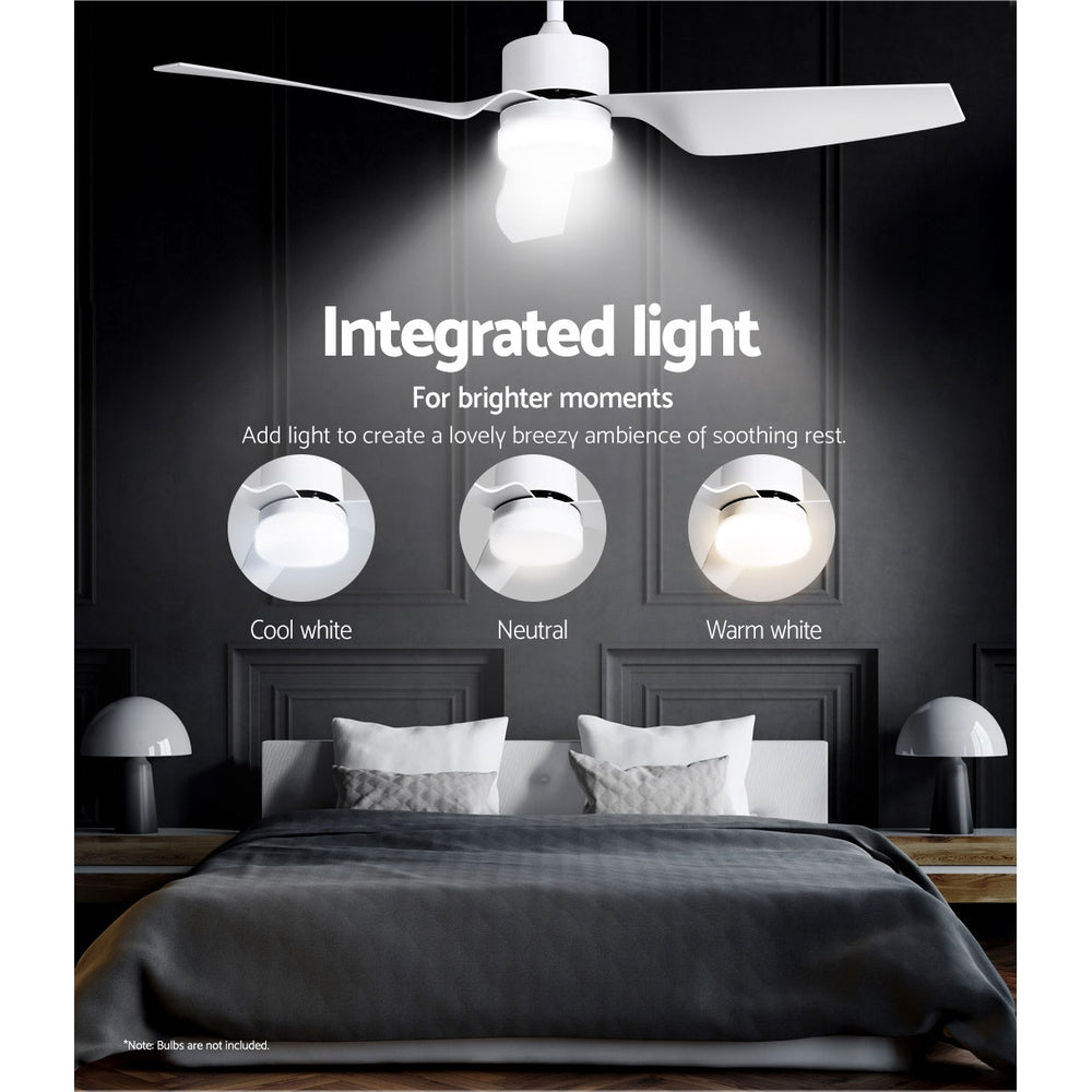 52 DC Motor Ceiling Fan with LED Light with Remote 8H Timer Reverse Mode 5 Speeds
