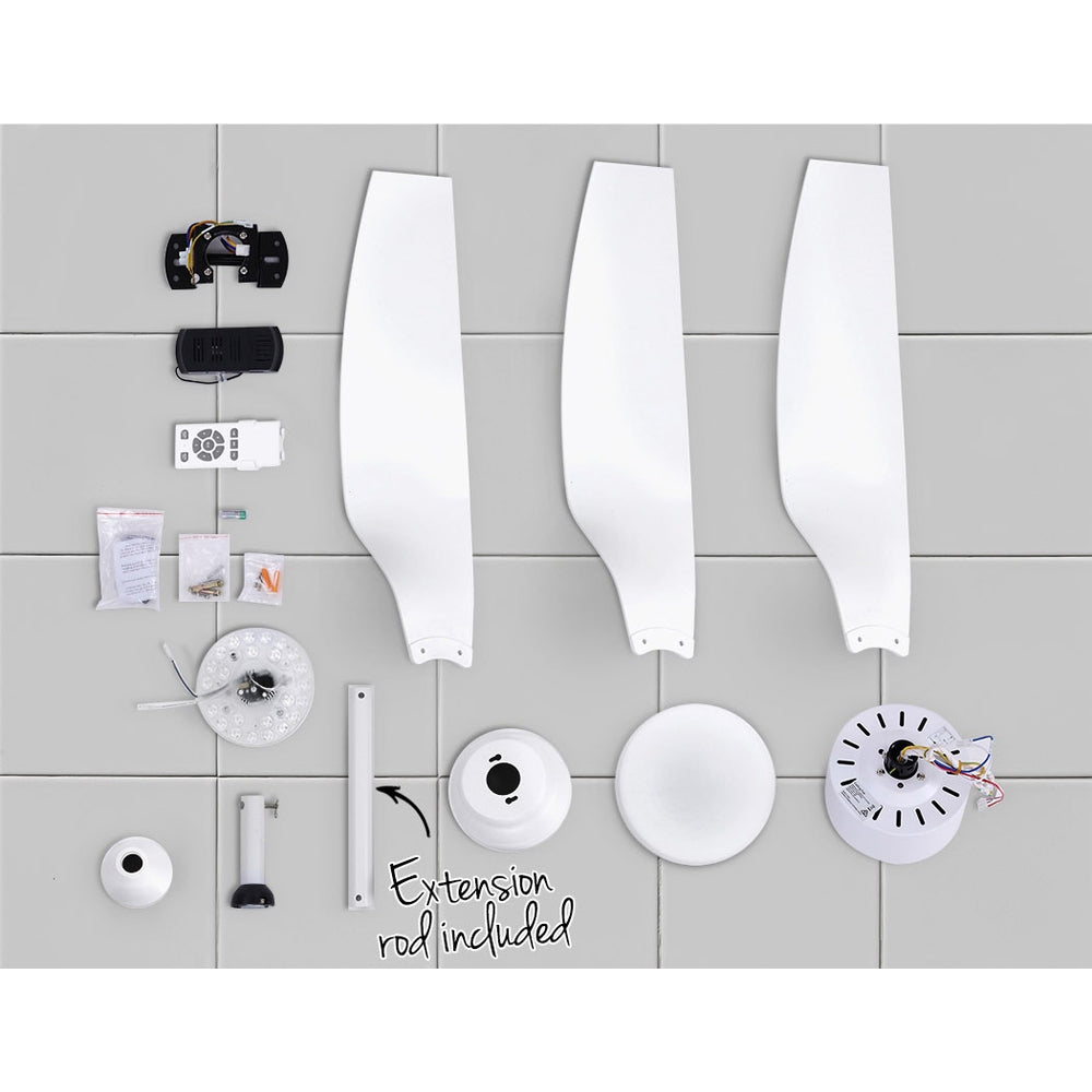 52 DC Motor Ceiling Fan with LED Light with Remote 8H Timer Reverse Mode 5 Speeds