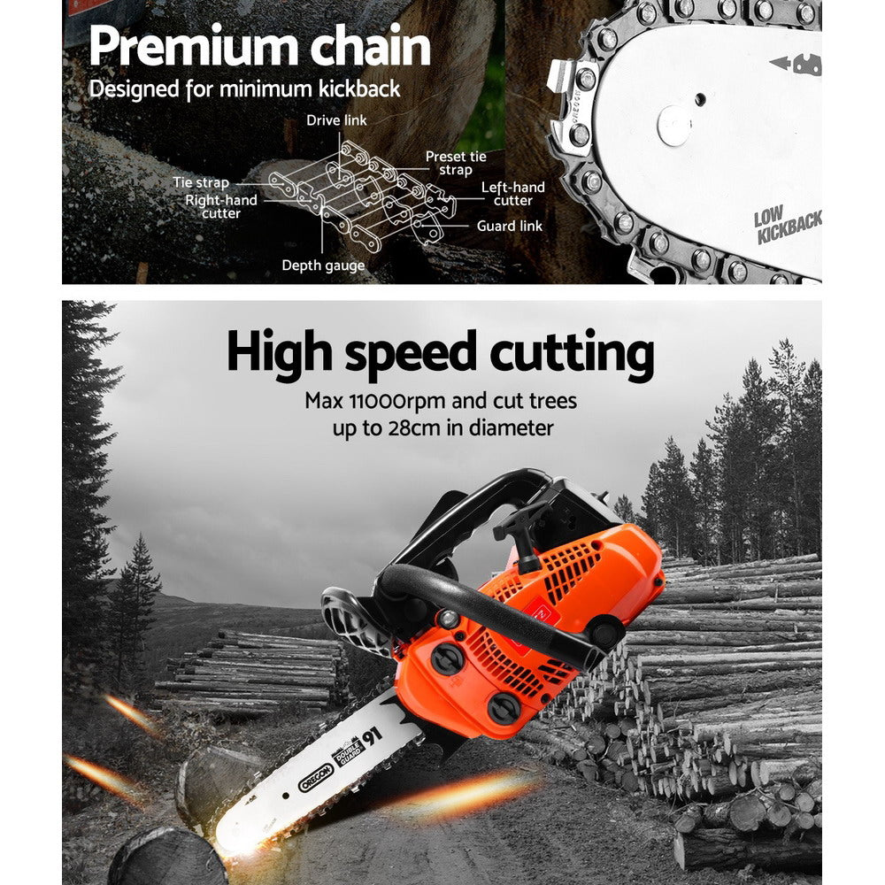 GIANTZ 25cc Commercial Petrol Chainsaw 10�Oregon Bar E-Start Chains Saw Tree