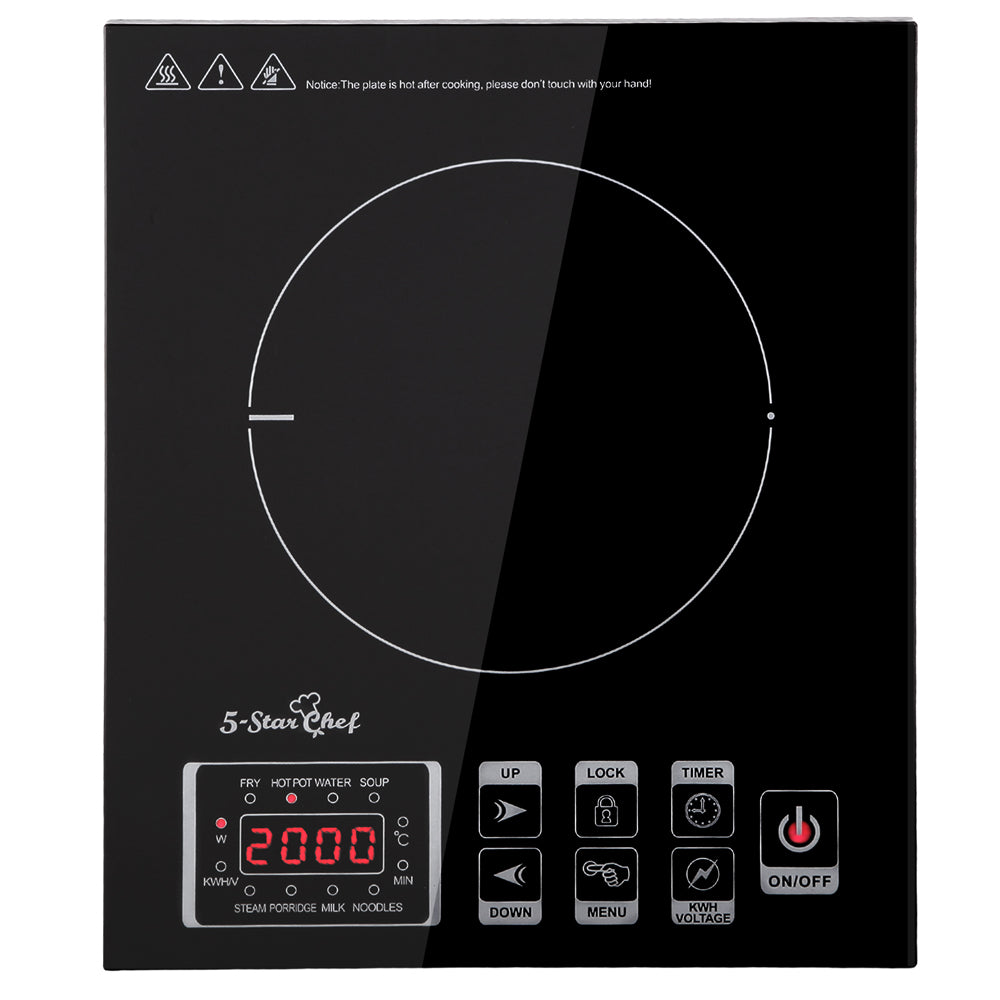 5 Star Chef Ceramic Electric Induction Cook Top Stove - Black
