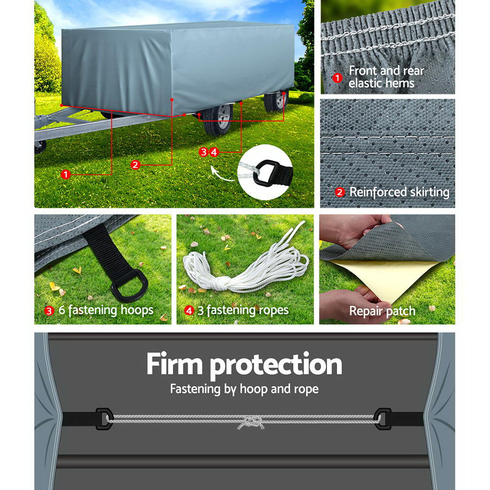 WEISSHORN 10-12 ft Camper Trailer Travel Cover Tent 3-3.6m Caravan Swan