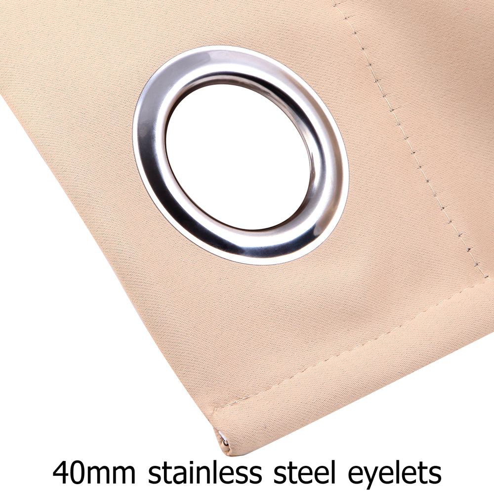 Art Queen 2 Panel 300 x 230cm Eyelet Block Out Curtains - Latte