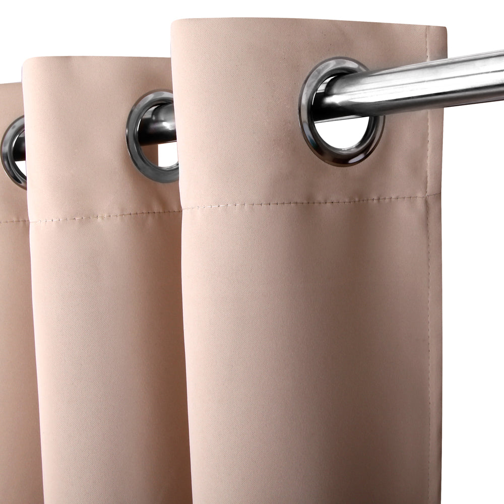 Art Queen 2 Panel 300 x 230cm Eyelet Block Out Curtains - Latte