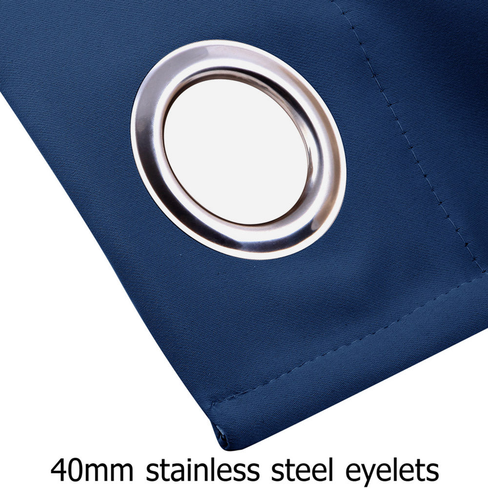 Art Queen 2 Panel 180 x 213cm Block Out Curtains - Navy