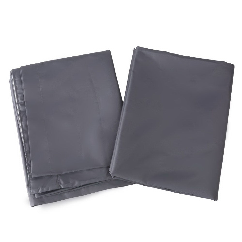 Art Queen 2 Pencil Pleat 240x213cm Blockout Curtains - Dark Grey