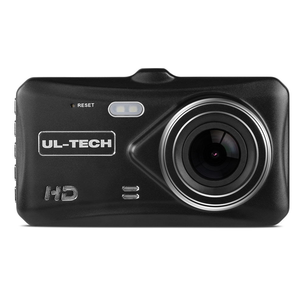 UL Tech 4 Inch Dual Camera Dash Camera - Black