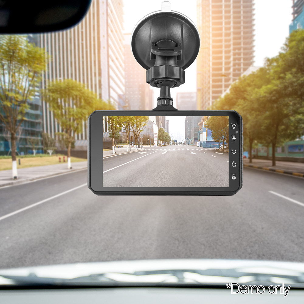 UL Tech 4 Inch Dual Camera Dash Camera - Black