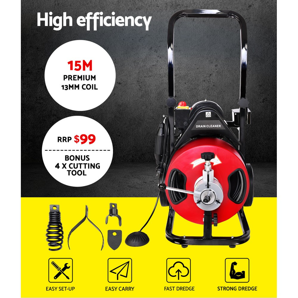 GIANTZ Electric Drain Cleaner Drain Master Rigid Plumbing Machine