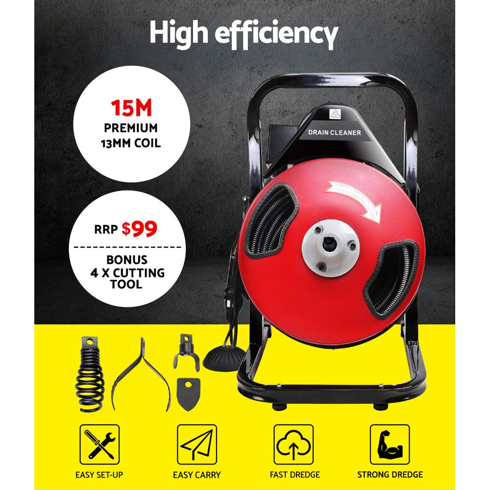 GIANTZ Drain Cleaner Drain Master Electric Rigid Plumbing Machine