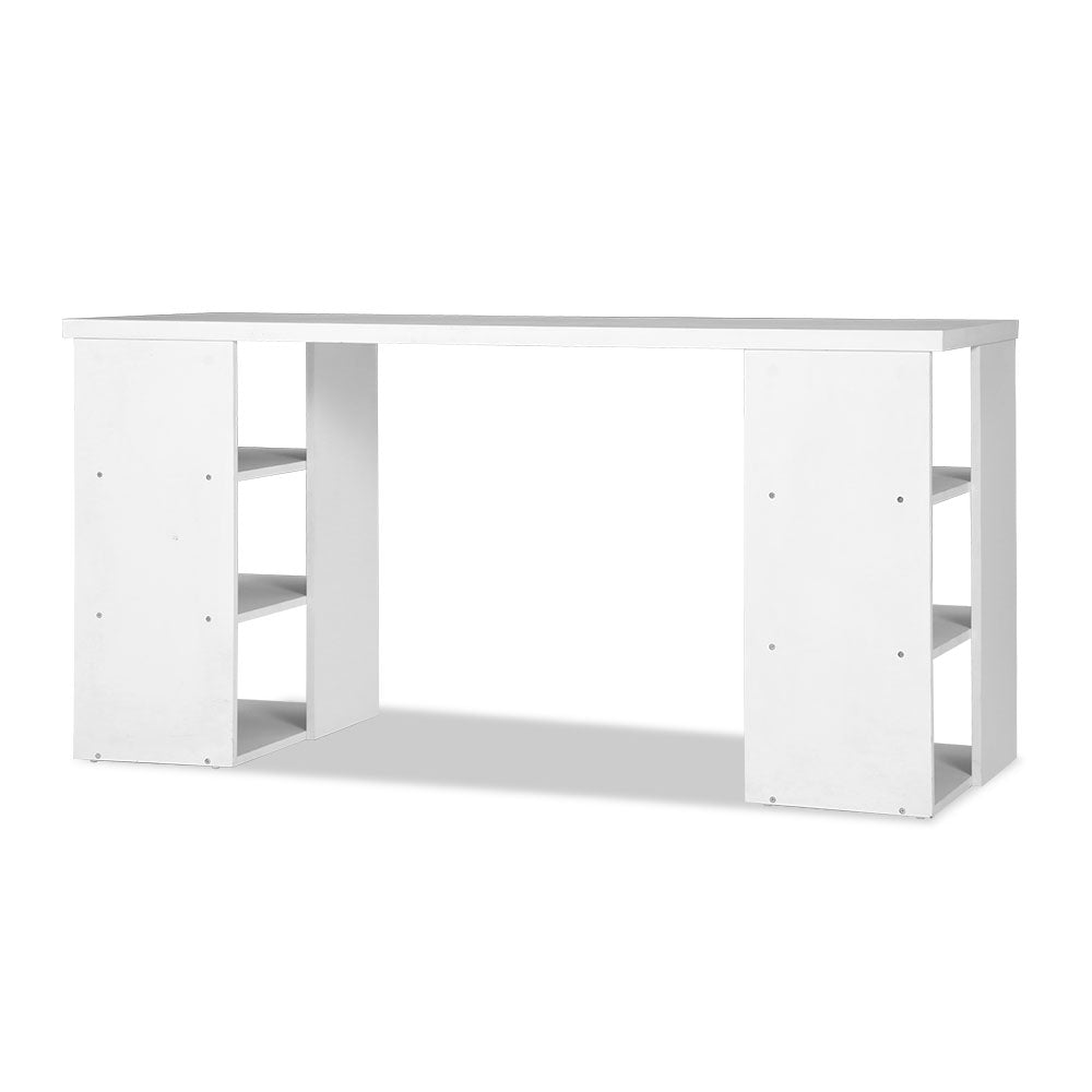Artiss 3 Level Desk with Storage & Bookshelf - White