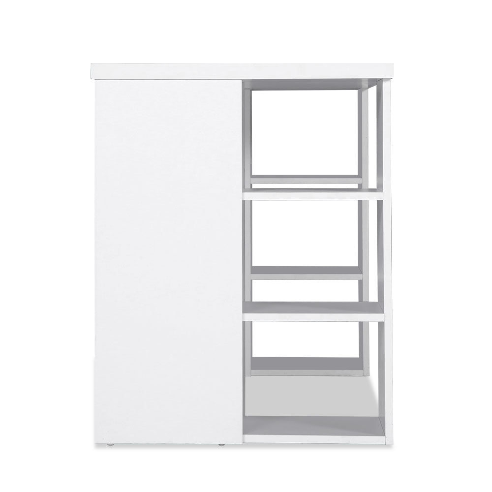 Artiss 3 Level Desk with Storage & Bookshelf - White