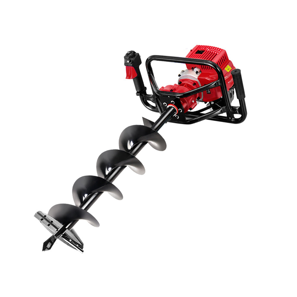 Giantz 92CC Petrol Post Hole Digger Drill Borer Fence Extension Auger Bits