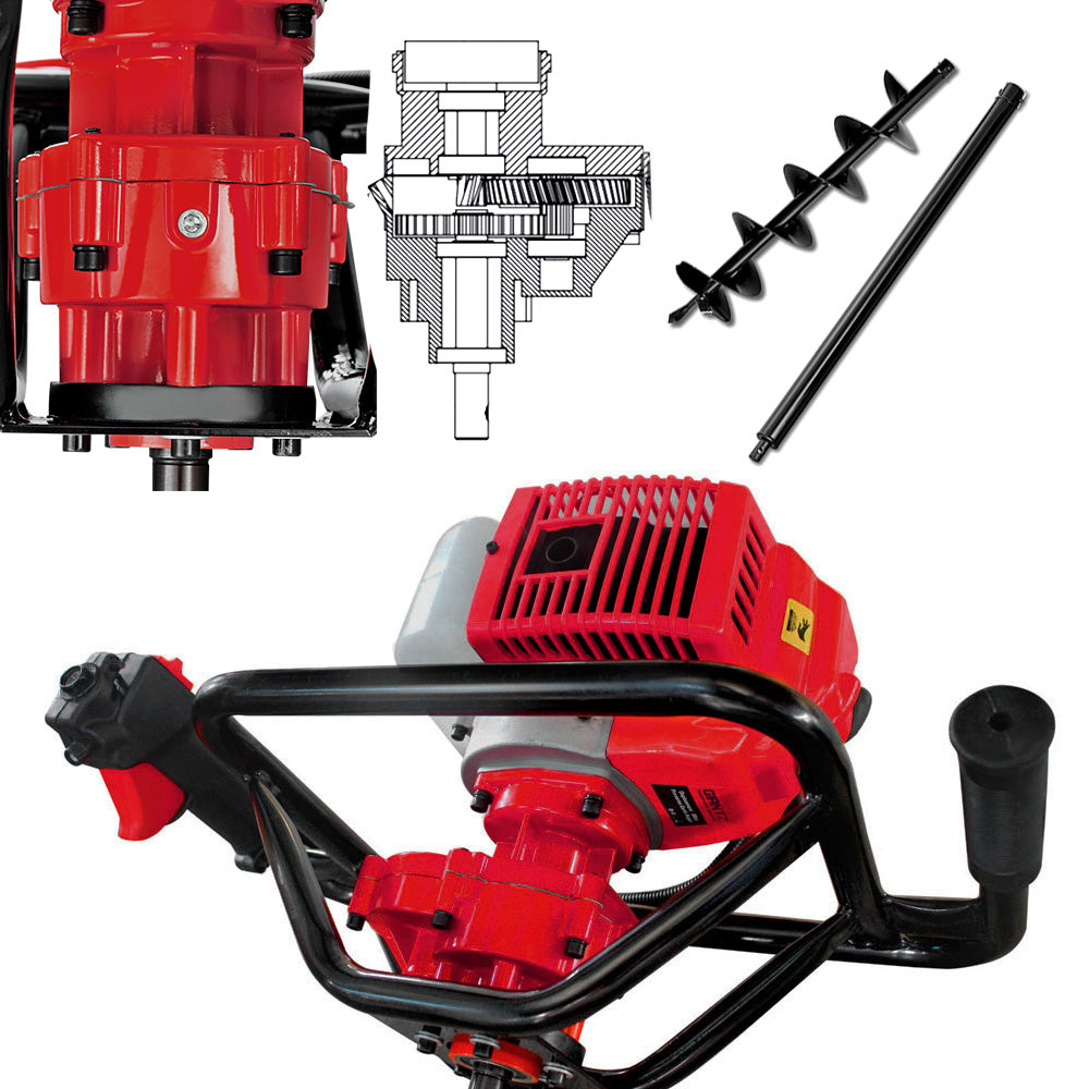 Giantz 92CC Petrol Post Hole Digger Drill Borer Fence Extension Auger Bits