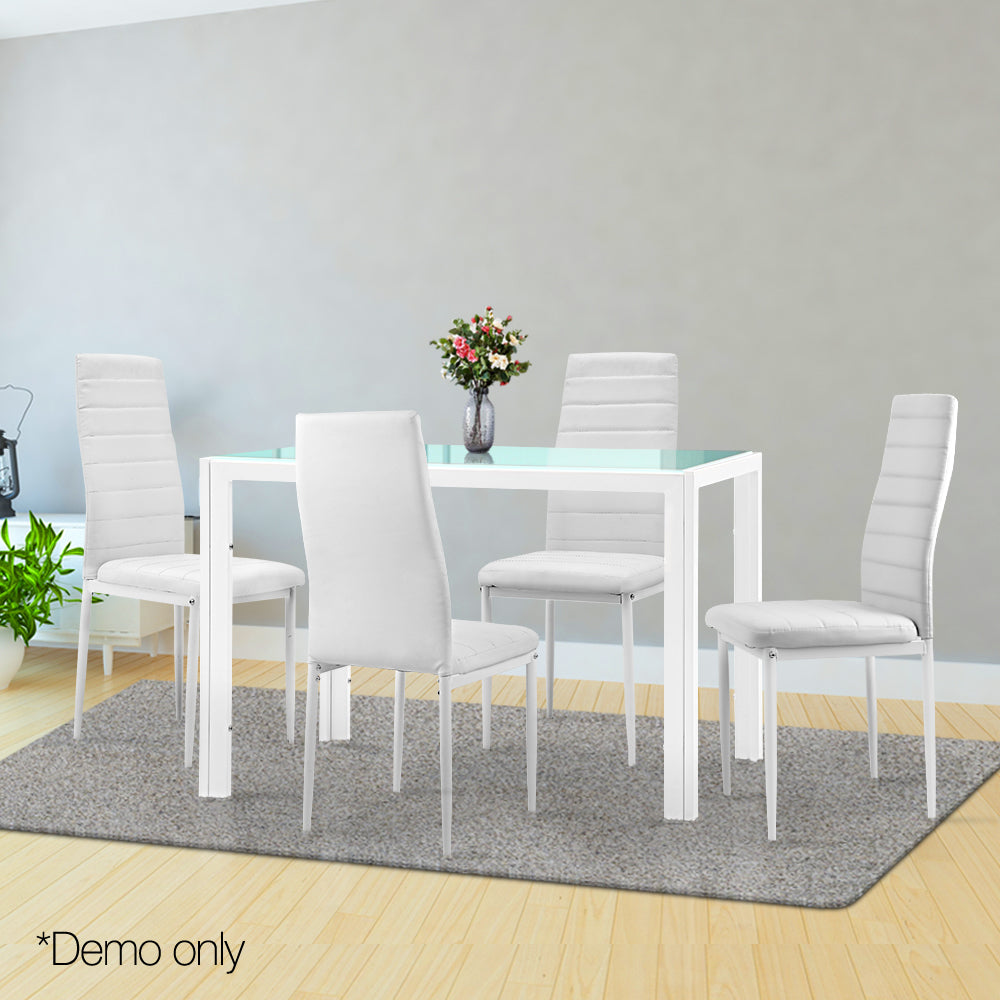 Artiss 5 Piece Dining Table Set - White