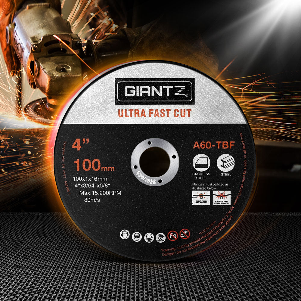 Giantz 100-Piece Cutting Discs 4" 100mm Angle Grinder Thin Cut Off Wheel Metal