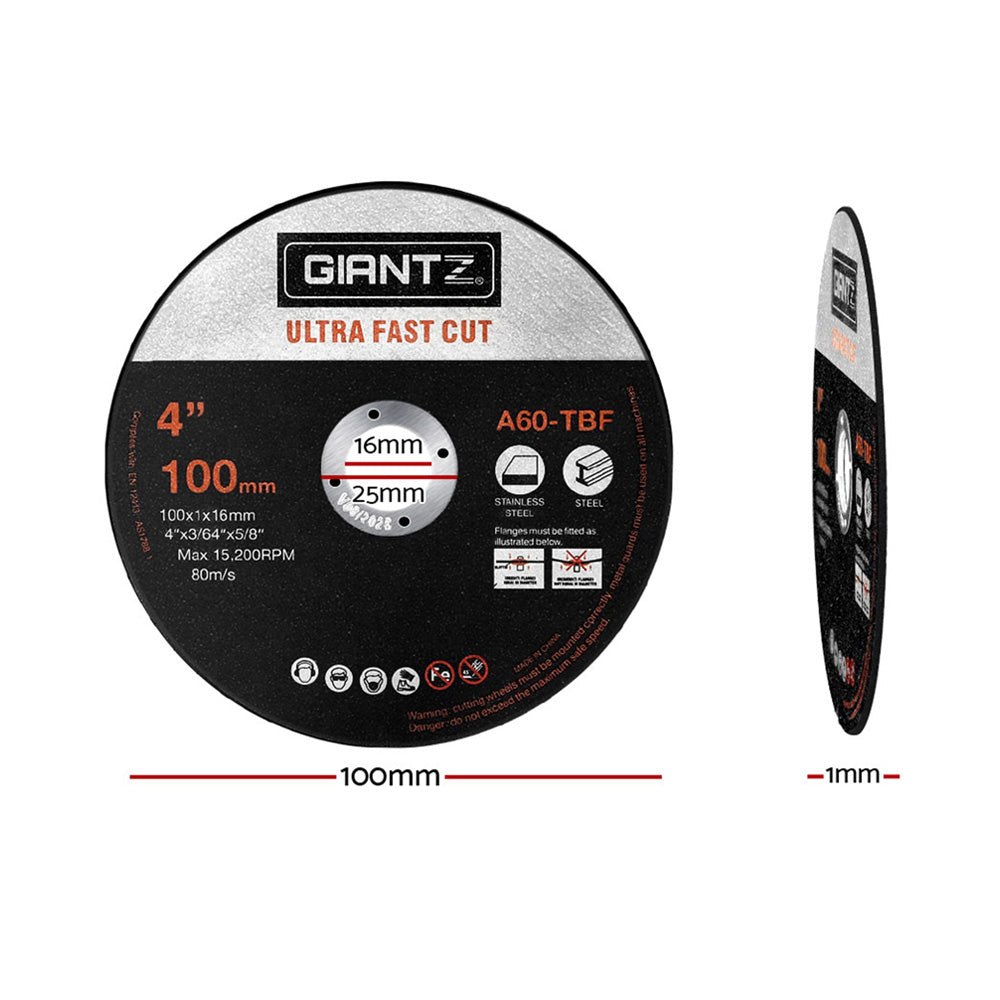 Giantz 200-Piece Cutting Discs 4" 100mm Angle Grinder Thin Cut Off Wheel Metal