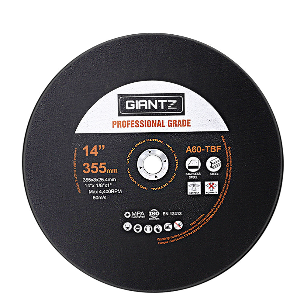 Giantz 10 x 14 Cutting Disc 355mm Metal Cut Off Wheel Angle Grinder Thin Steel