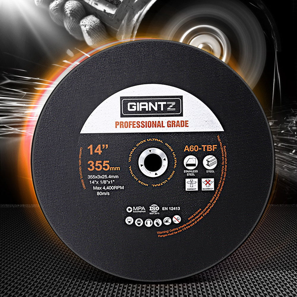 Giantz 10 x 14 Cutting Disc 355mm Metal Cut Off Wheel Angle Grinder Thin Steel