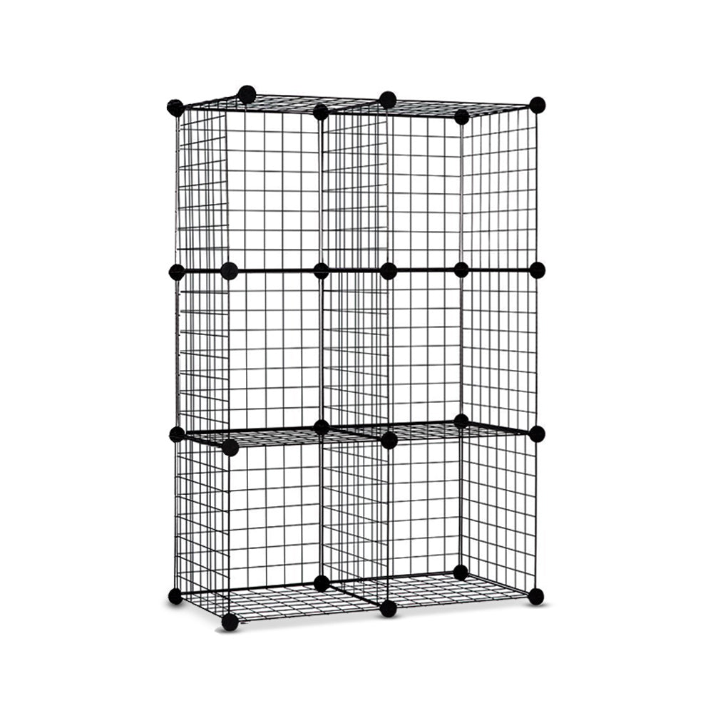 6 Cube Mesh Wire Storage Cabinet