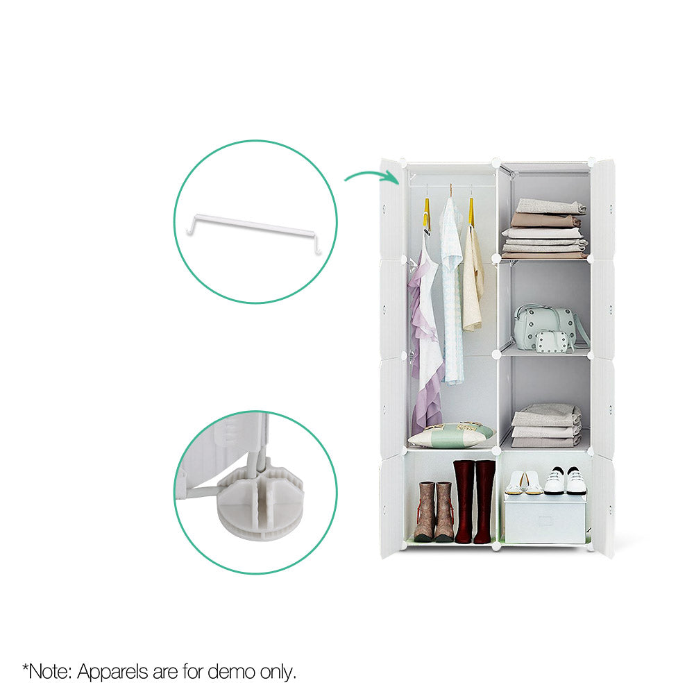12 Cube Portable Storage Cabinet Wardrobe - White