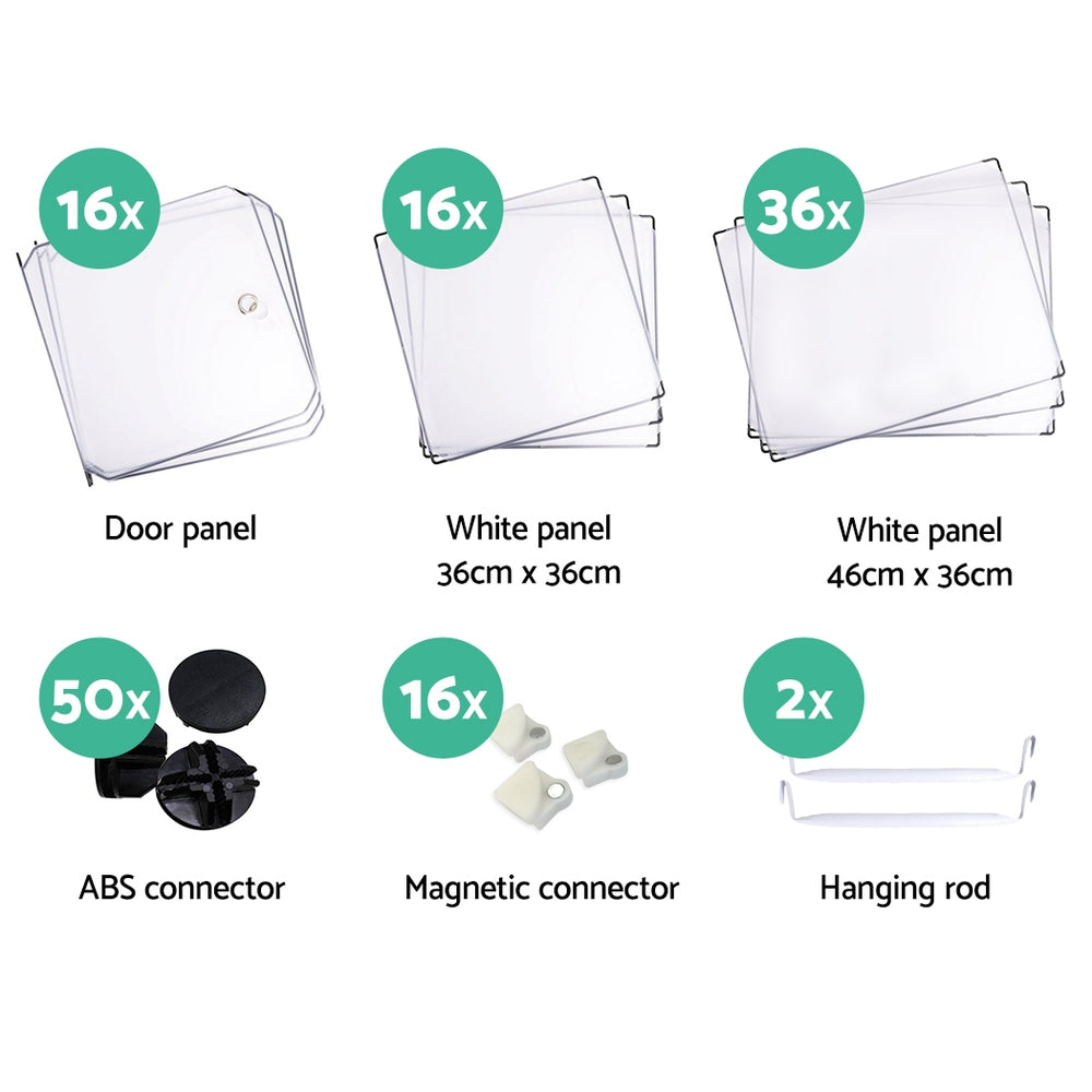 16 Cube Compartment DIY Storage Cabinet Closet Shoe Rack Orgainsier Portable Translucent White