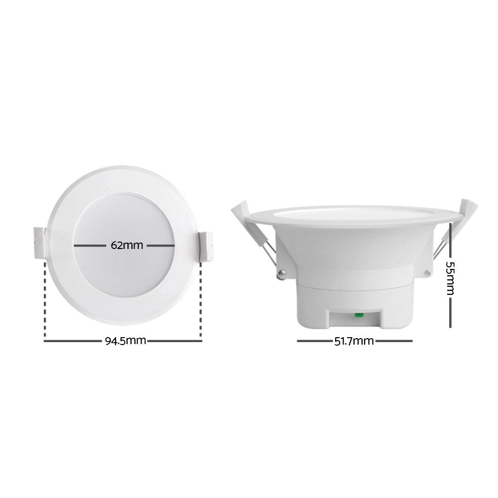 6 x LUMEY LED Downlight Kit Ceiling Light Bathroom CCT Changeable Color Temperature Dimmable Daylight White 12W 70MM