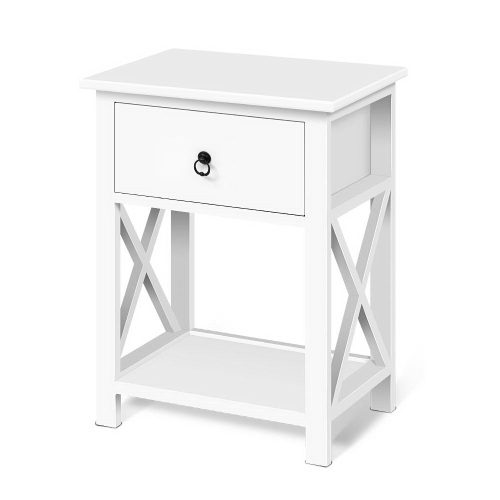 Artiss Bedside Tables Drawers Side Table Nightstand Lamp Chest Unit Cabinet x2