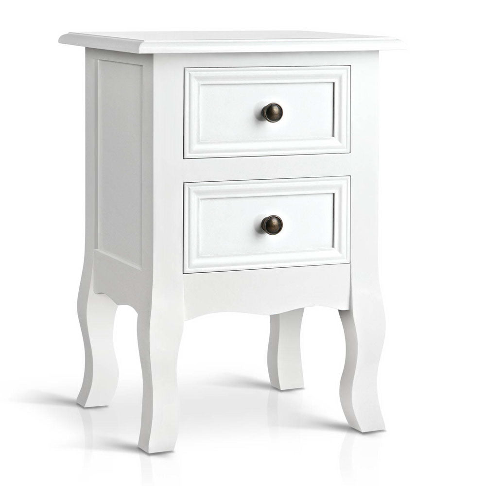 Artiss Bedside Tables Drawers Side Table French Storage Cabinet Nightstand Lamp
