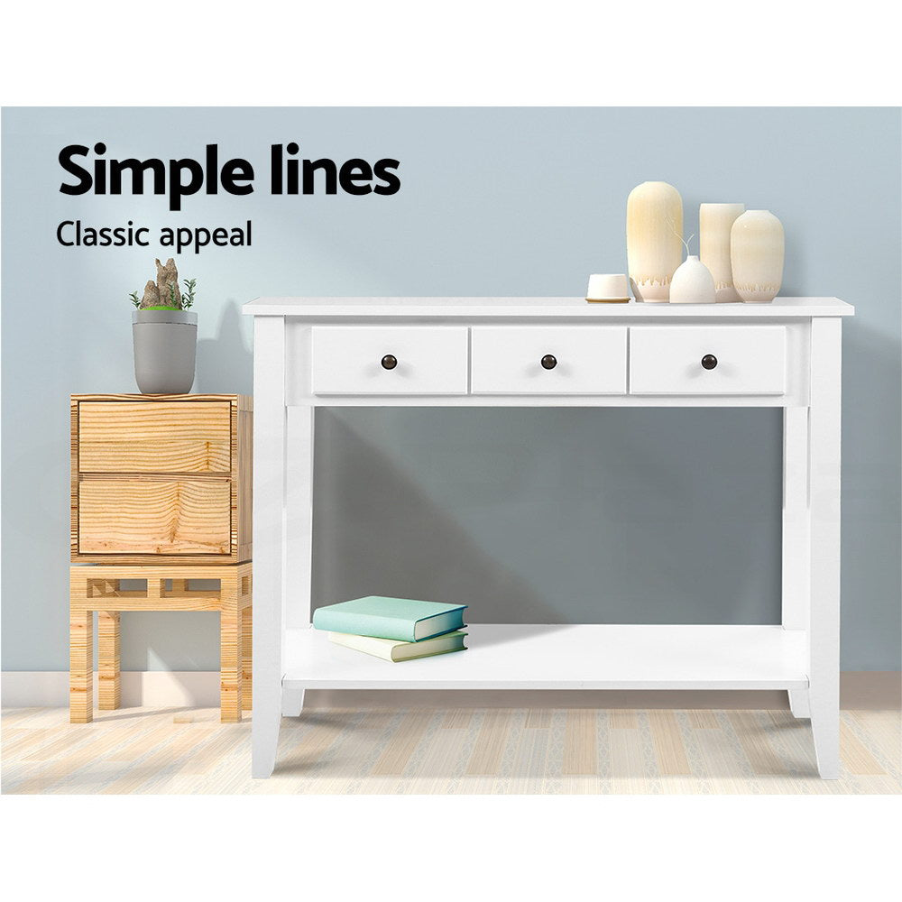 Artiss Hallway Console Table Hall Side Entry 3 Drawers Display French White Desk