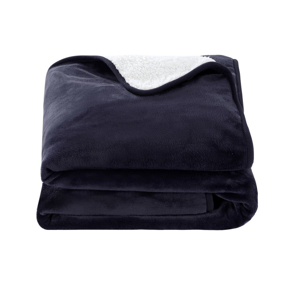 Giselle Electric Throw Rug Heated Blanket Fleece Charcoal