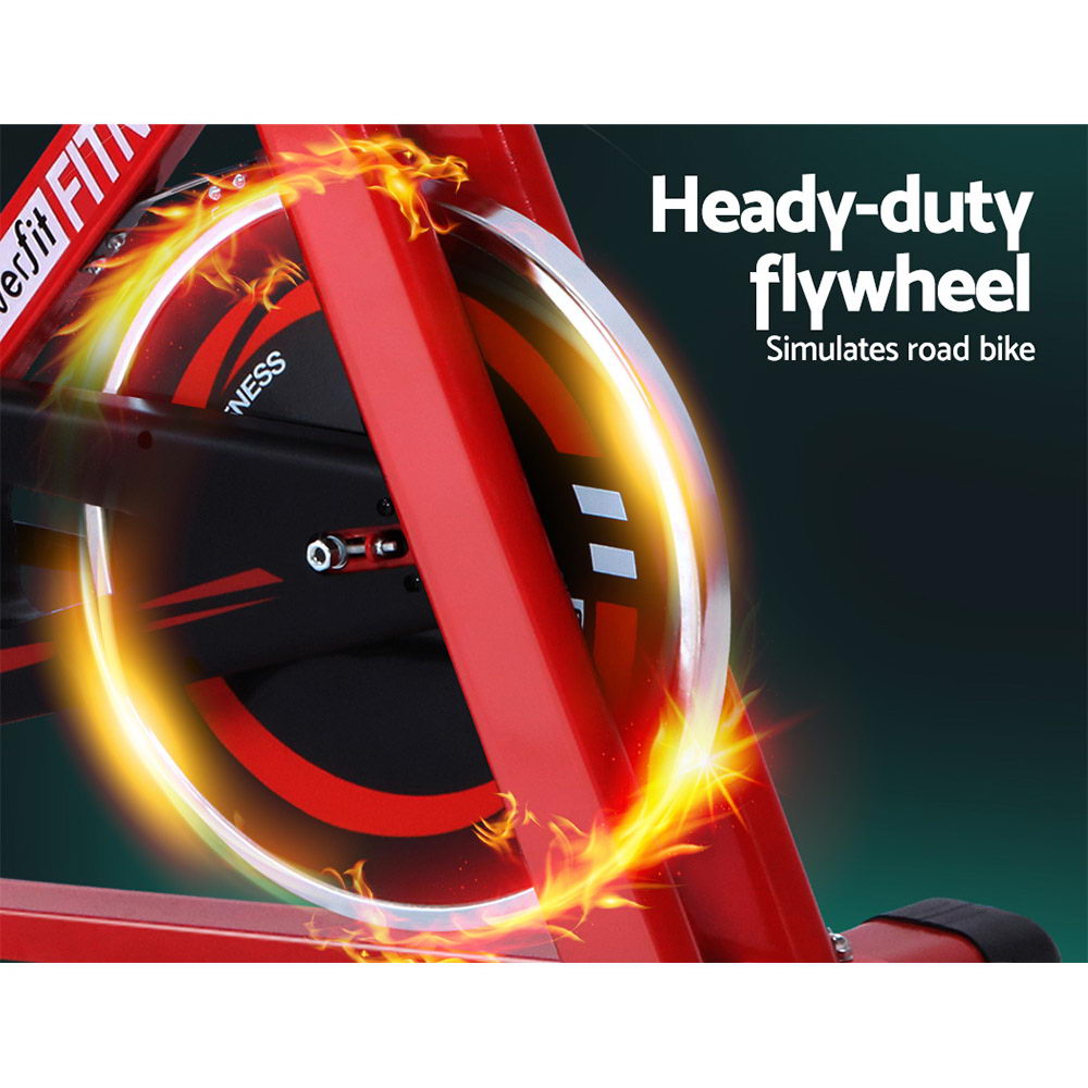 Everfit Spin Exercise Bike Cycling Fitness Commercial Home Workout Gym Red