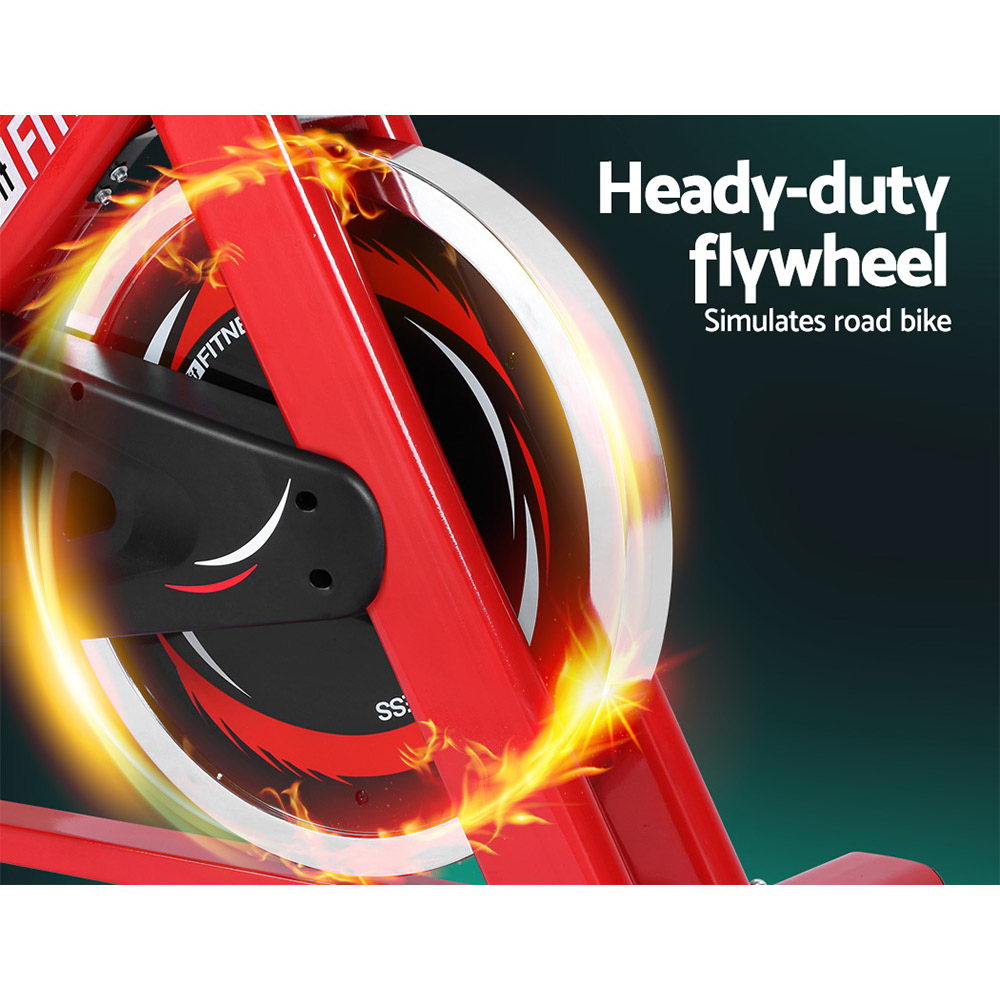 Everfit Spin Exercise Bike Cycling Flywheel Fitness Commercial Home Gym Red