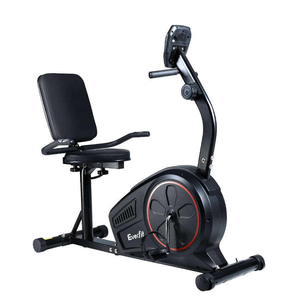 Everfit Magnetic Recumbent Exercise Bike Fitness Trainer Home Gym Equipment Black