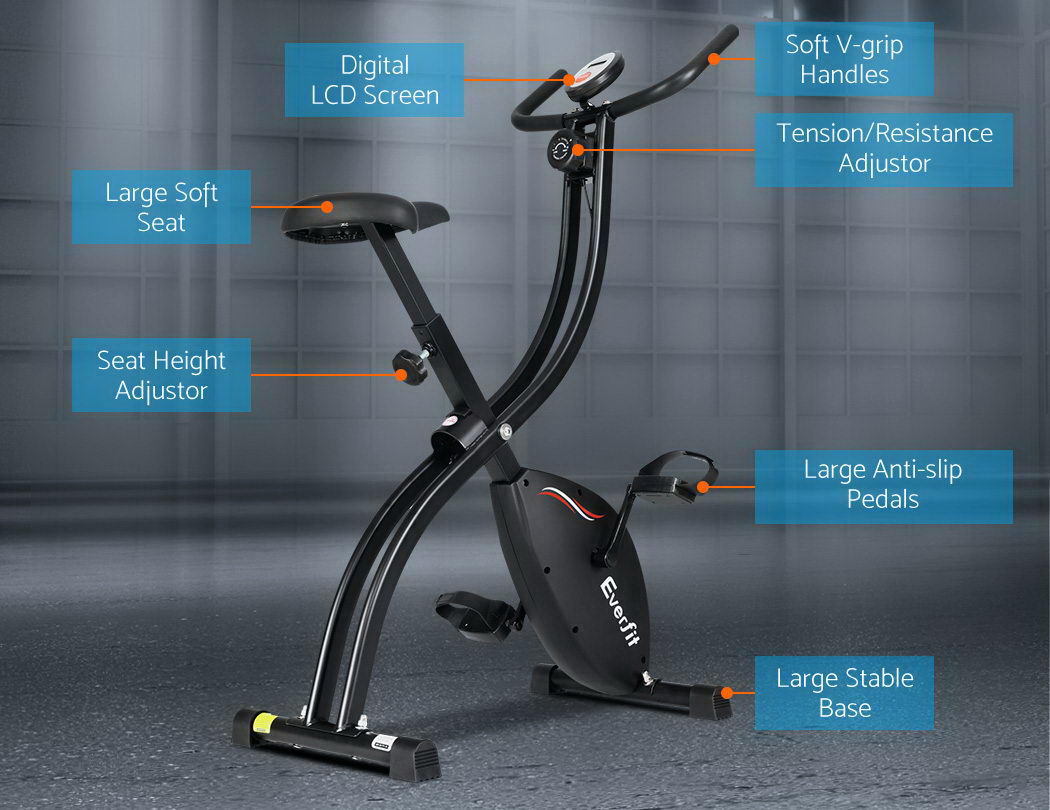 Everfit Exercise Bike X-Bike Folding Magnetic Bicycle Cycling Flywheel Fitness Machine