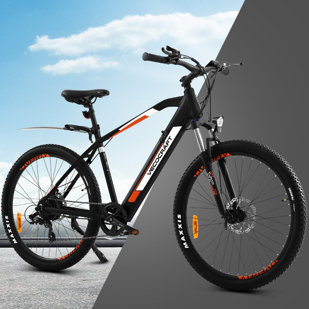 VECOCRAFT 27.5" Electric Bike eBike e-Bike City Mountain Bicycle eMTB Black