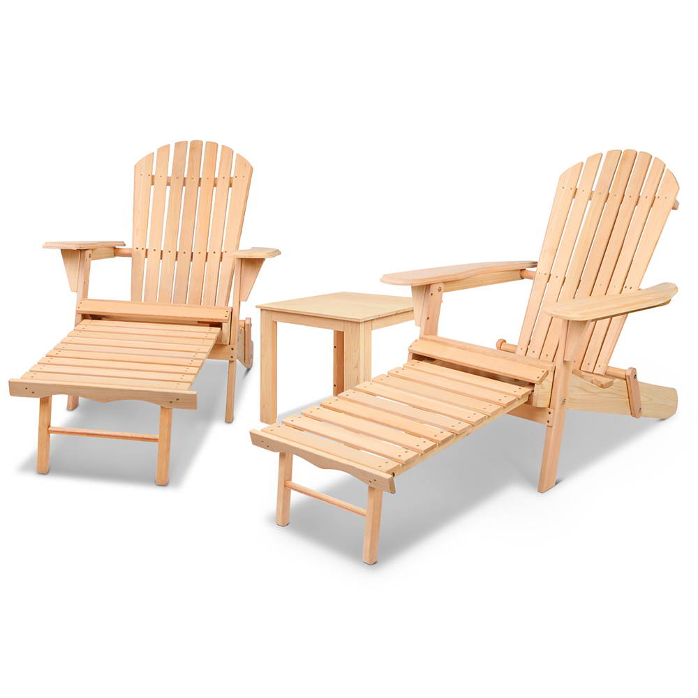 Gardeon 3 Piece Outdoor Beach Chair and Table Set
