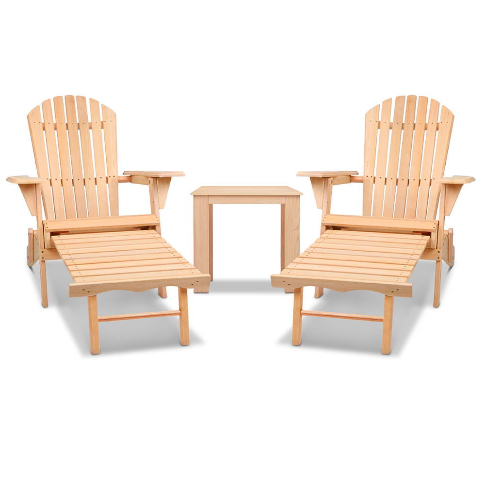 Gardeon 3 Piece Outdoor Beach Chair and Table Set