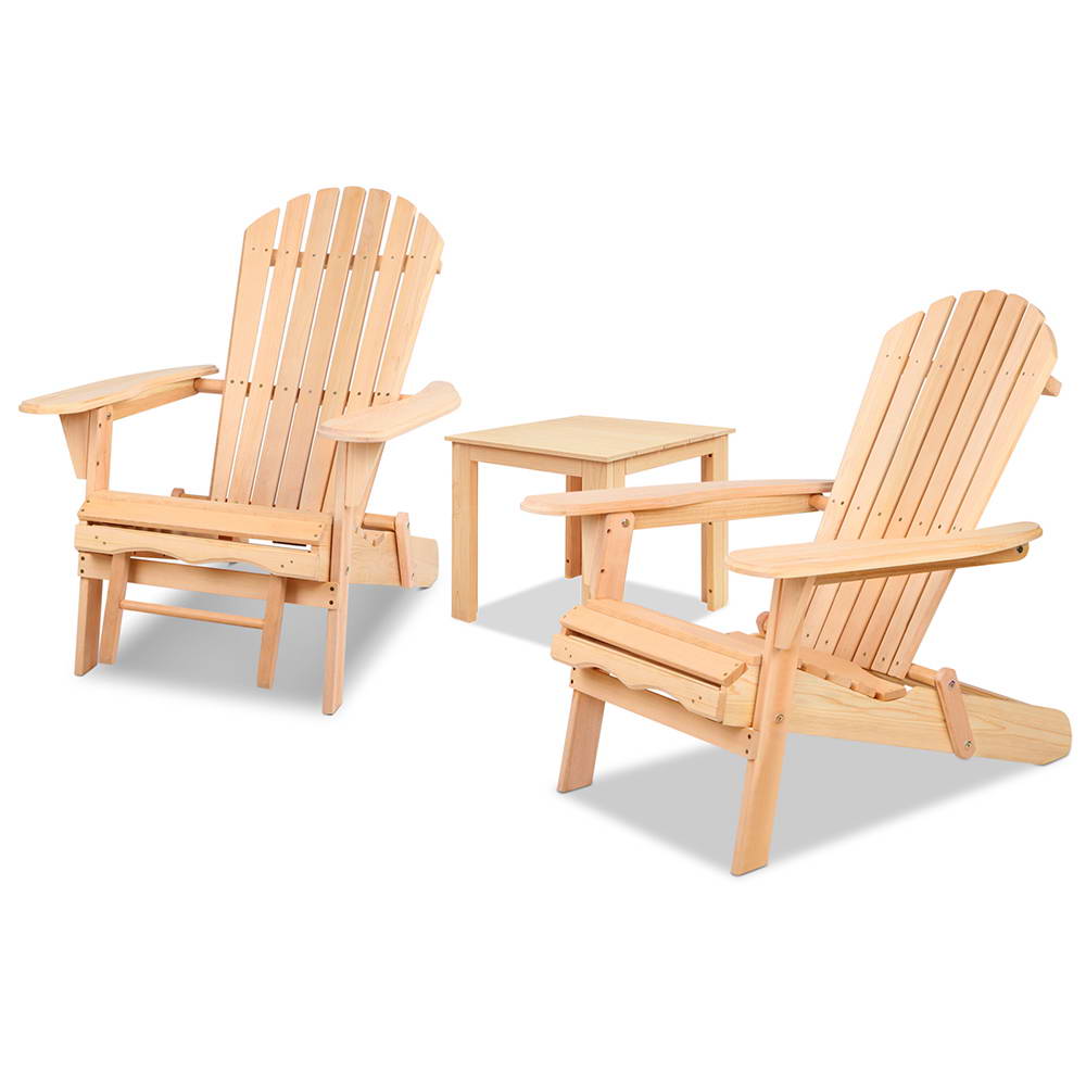 Gardeon 3 Piece Outdoor Beach Chair and Table Set
