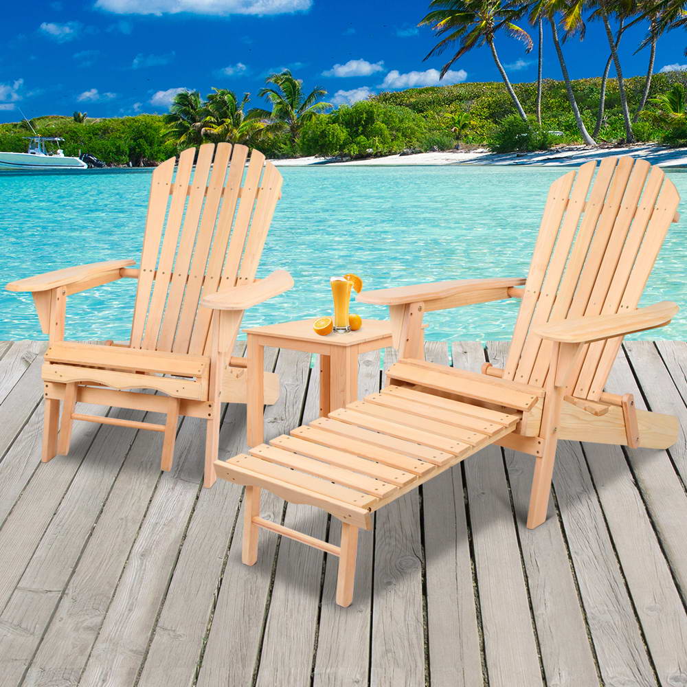 Gardeon 3 Piece Outdoor Beach Chair and Table Set