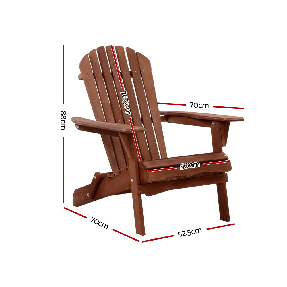 Gardeon Outdoor Furniture Beach Chair Wooden Adirondack Patio Lounge Garden