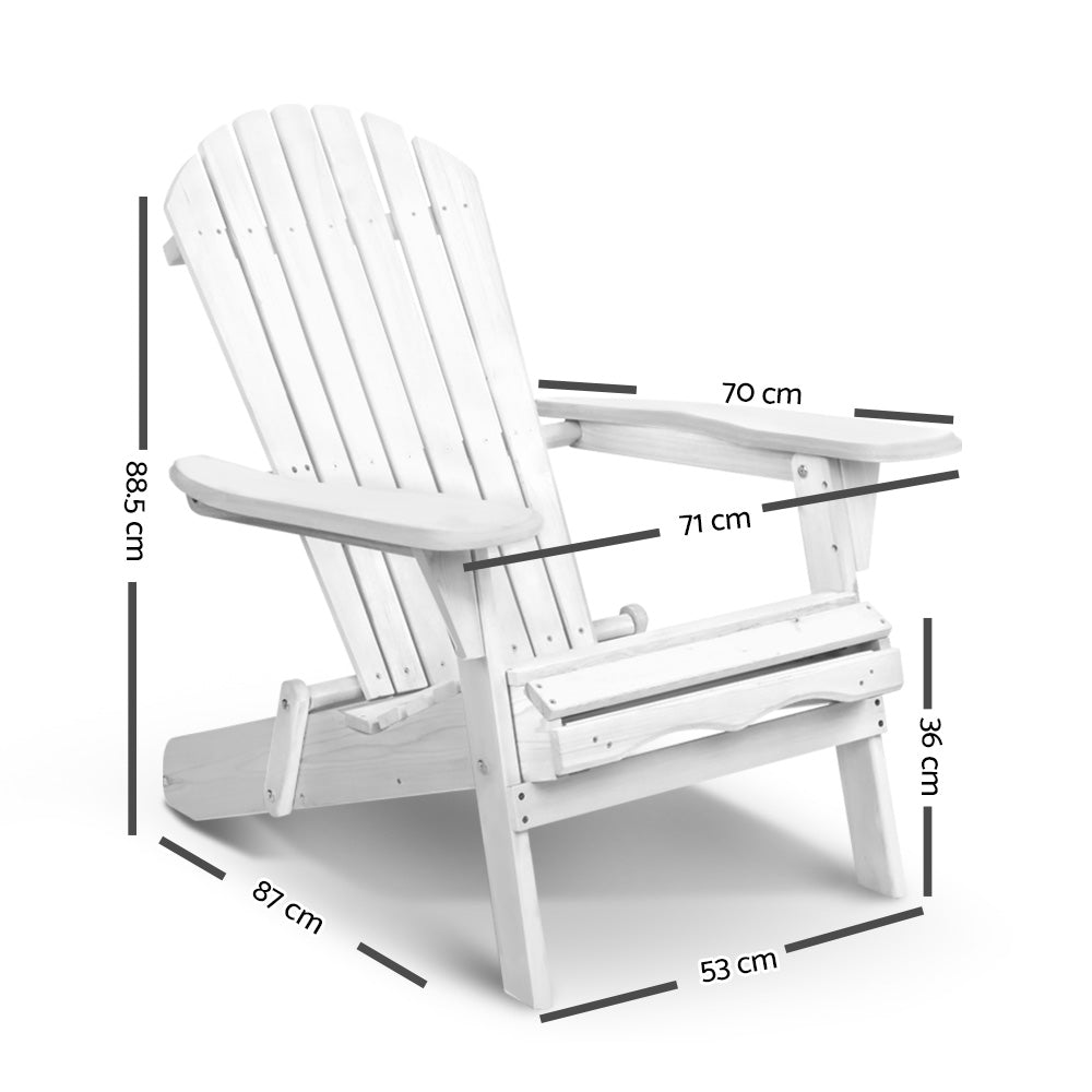 Gardeon Outdoor Furniture Adirondack Chairs Beach Chair Lounge Wooden Patio Garden
