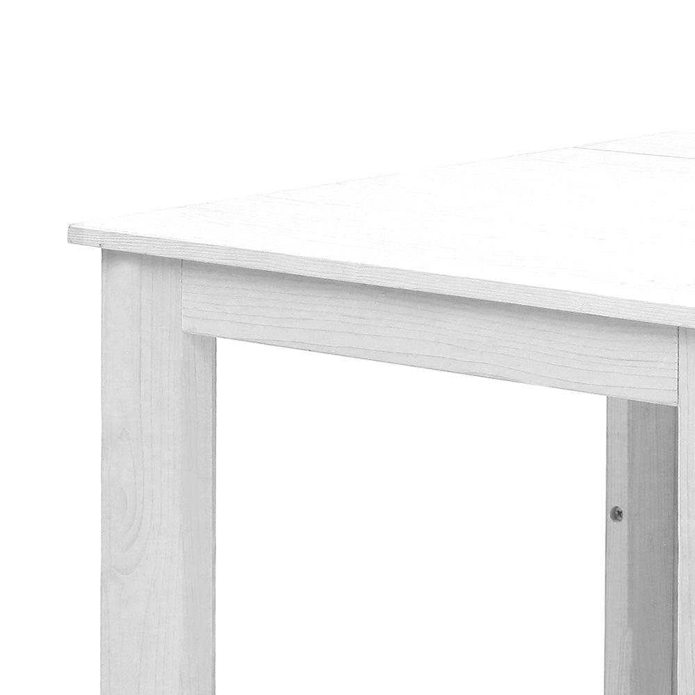 Gardeon 3 Piece Outdoor Adirondack Beach Chair and Table Set - White