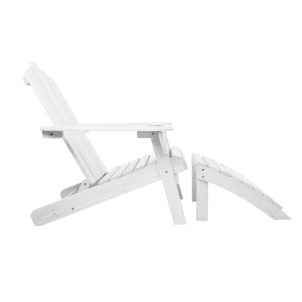 Gardeon Outdoor Sun Lounge Beach Chairs Table Setting Wooden Adirondack Patio Chair