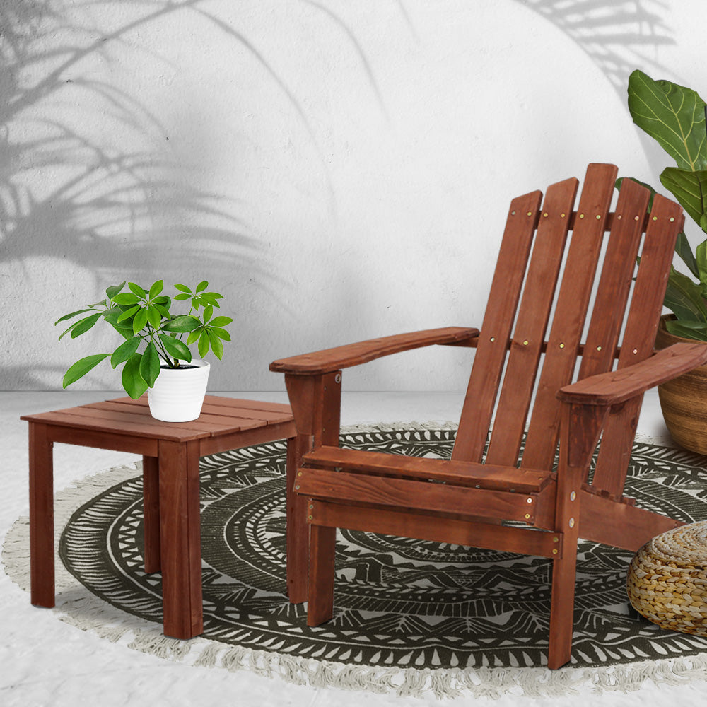 Gardeon Outdoor Sun Lounge Beach Chairs Table Setting Wooden Adirondack Patio Lounges Chair