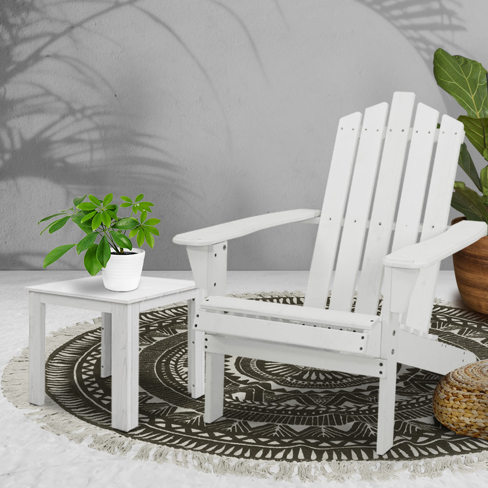 Gardeon Outdoor Sun Lounge Beach Chairs Table Setting Wooden Adirondack Patio Chair Lounges