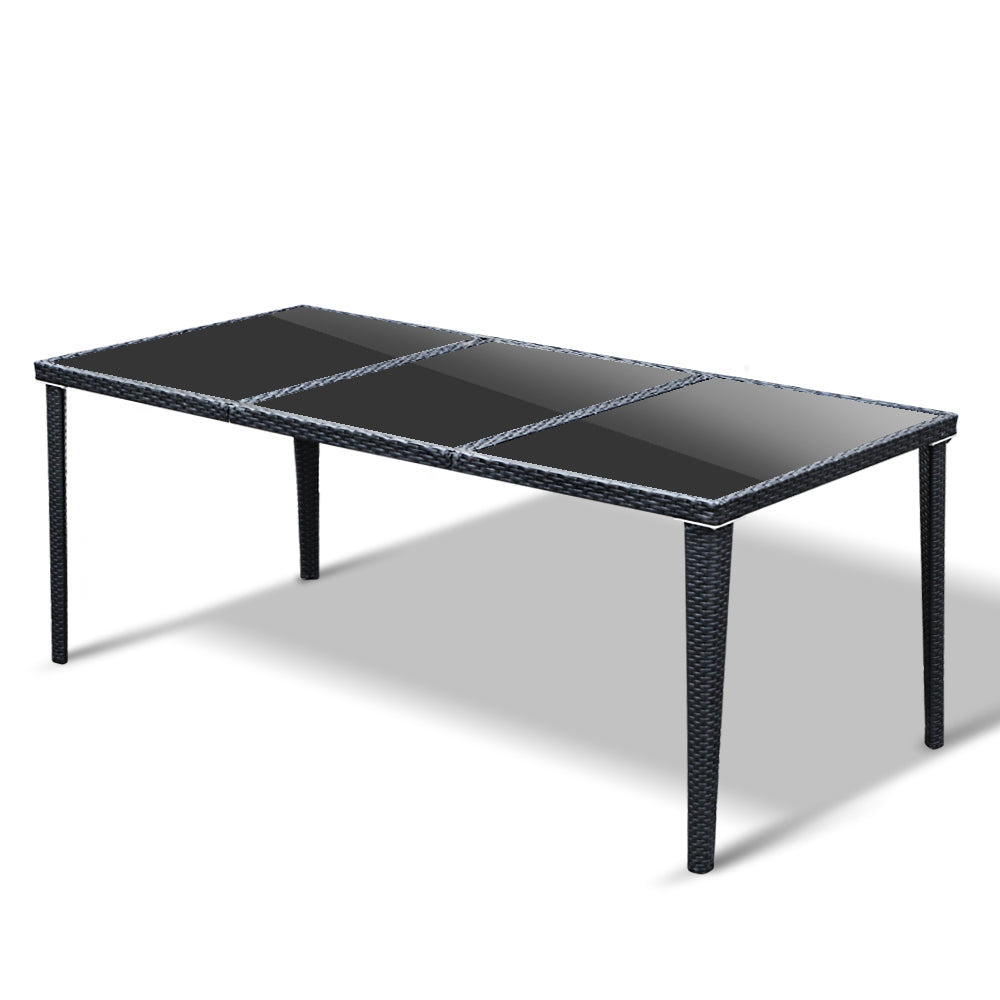 Gardeon 9 Piece Outdoor Dining Set - Black