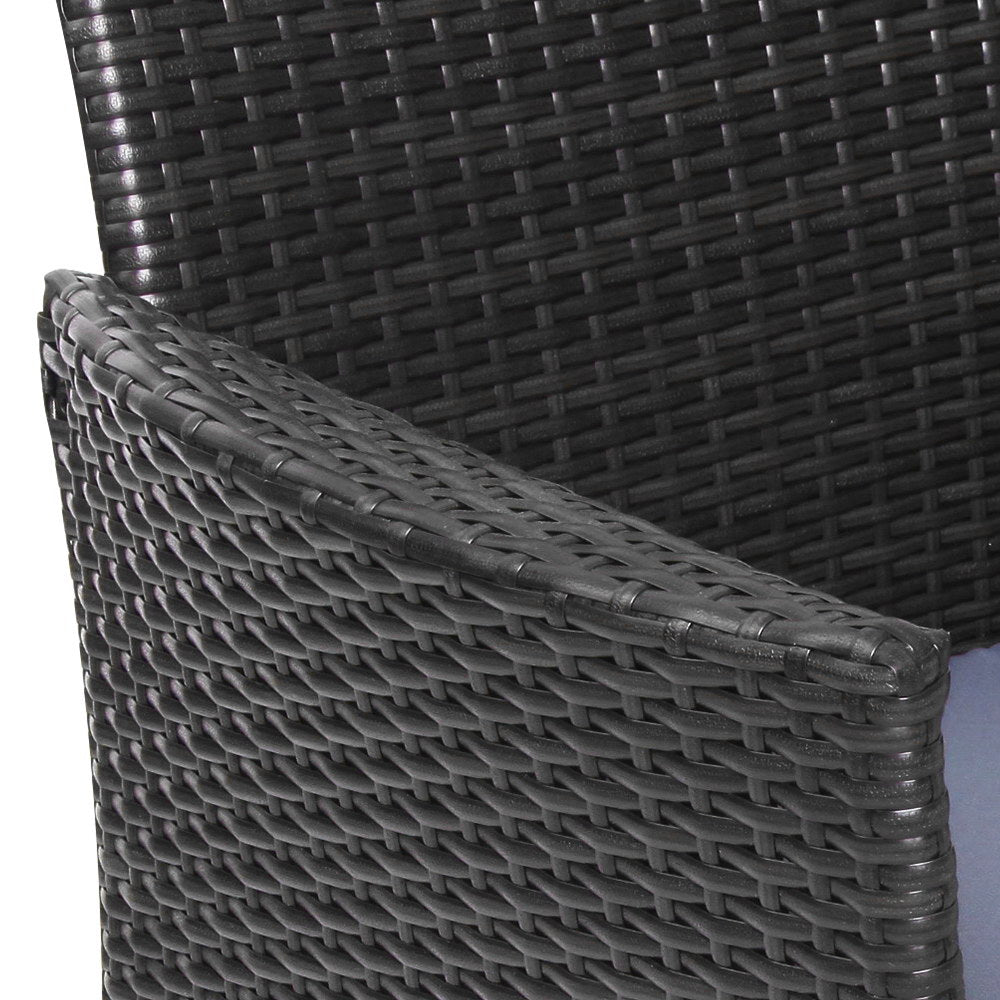 Gardeon 2 Seater Outdoor Wicker Bench - Black