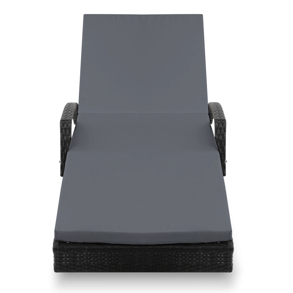 Gardeon Outdoor Sun Lounge - Black